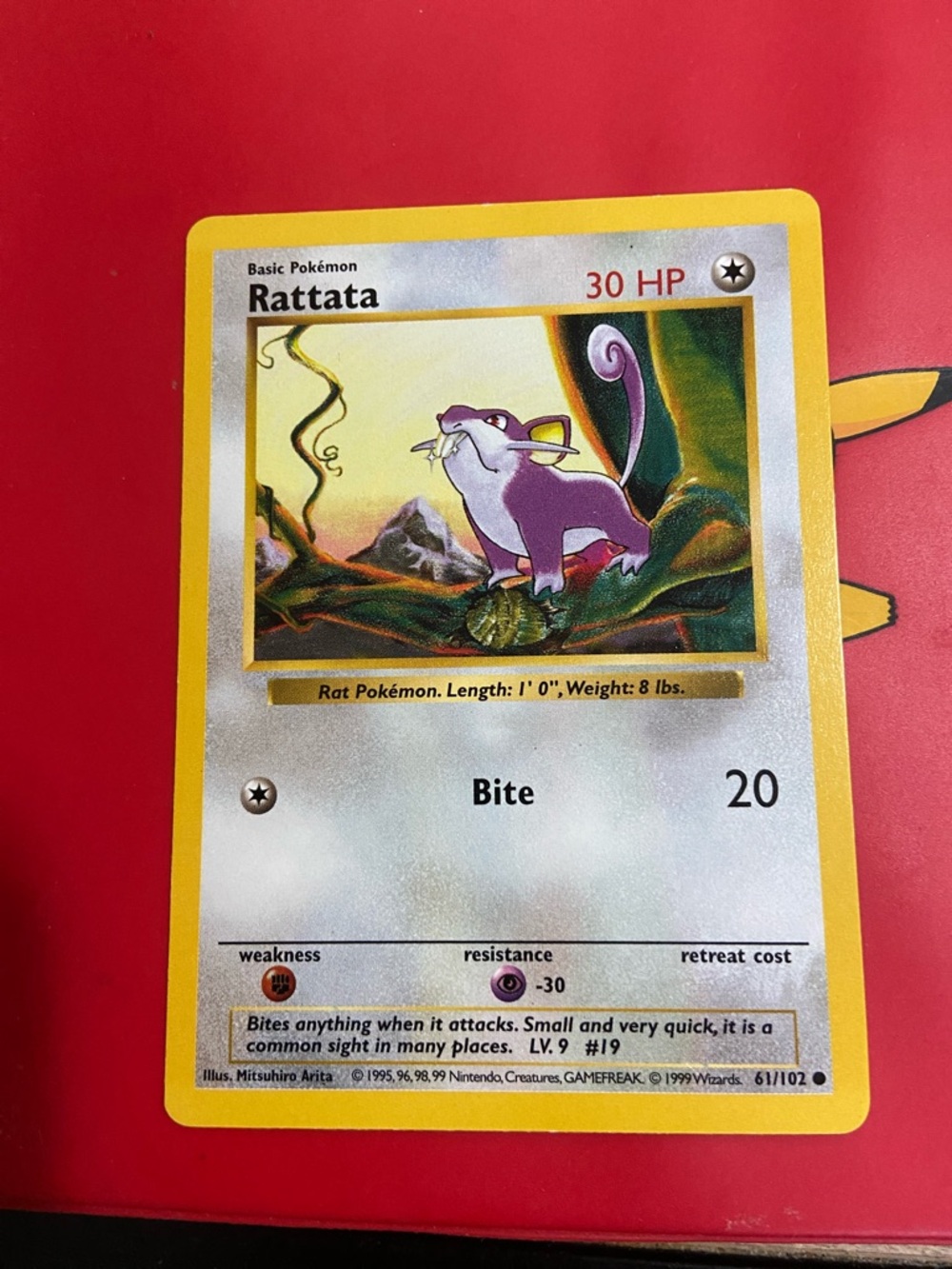RATTATA 61/102 COMMON BASE SET SHADOWLESS POKEMON